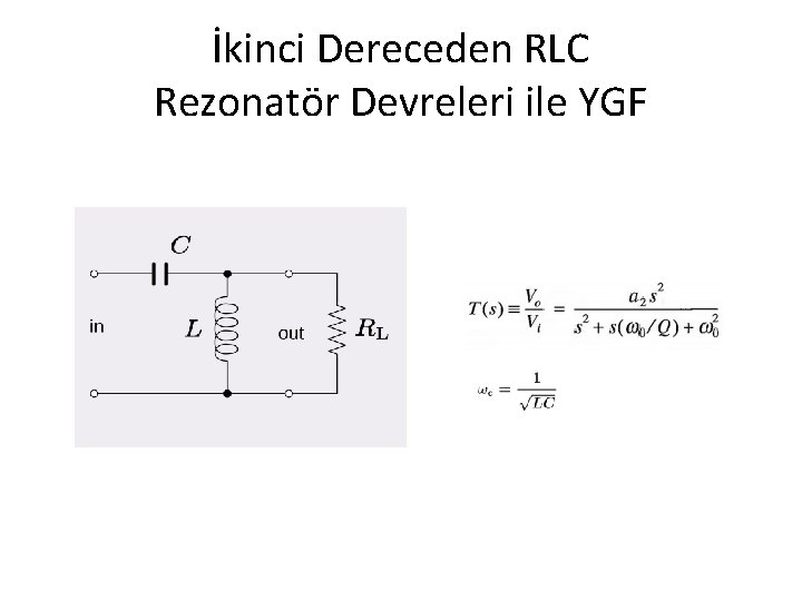 İkinci Dereceden RLC Rezonatör Devreleri ile YGF 