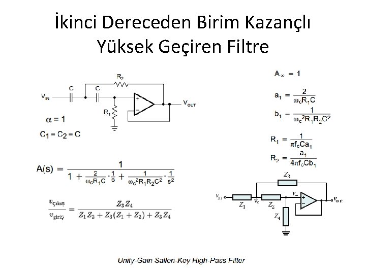 İkinci Dereceden Birim Kazançlı Yüksek Geçiren Filtre 