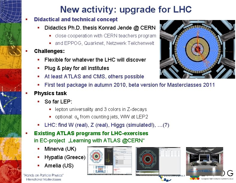 New activity: upgrade for LHC § Didactical and technical concept § Didactics Ph. D.
