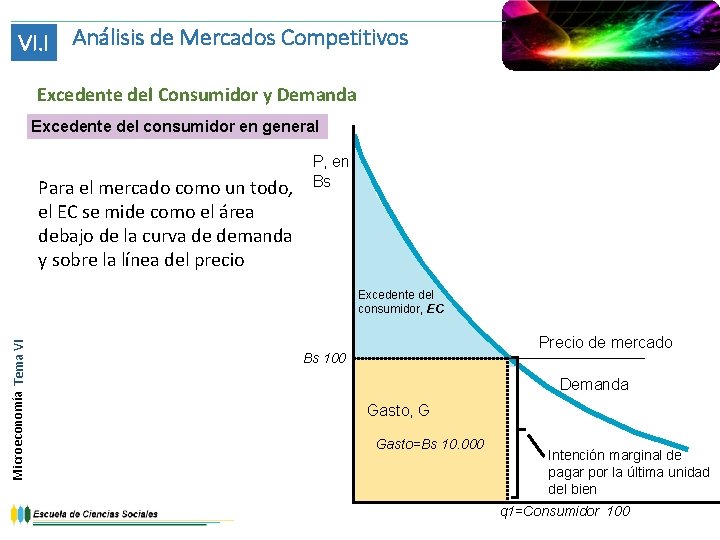 VI. I Análisis de Mercados Competitivos Excedente del Consumidor y Demanda Excedente del consumidor