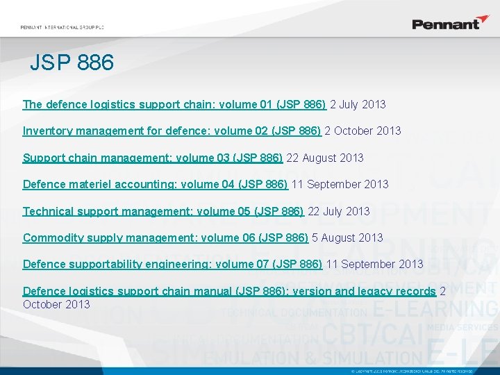 JSP 886 The defence logistics support chain: volume 01 (JSP 886) 2 July 2013