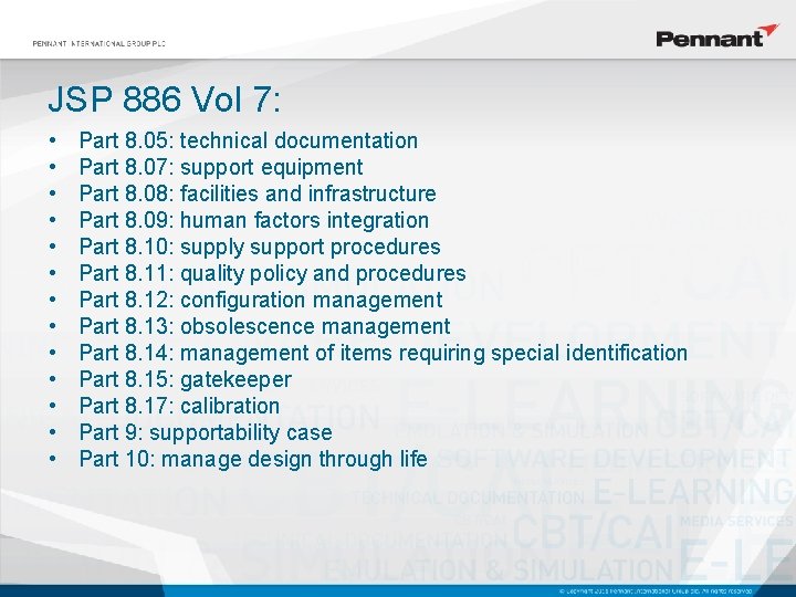 JSP 886 Vol 7: • • • • Part 8. 05: technical documentation Part