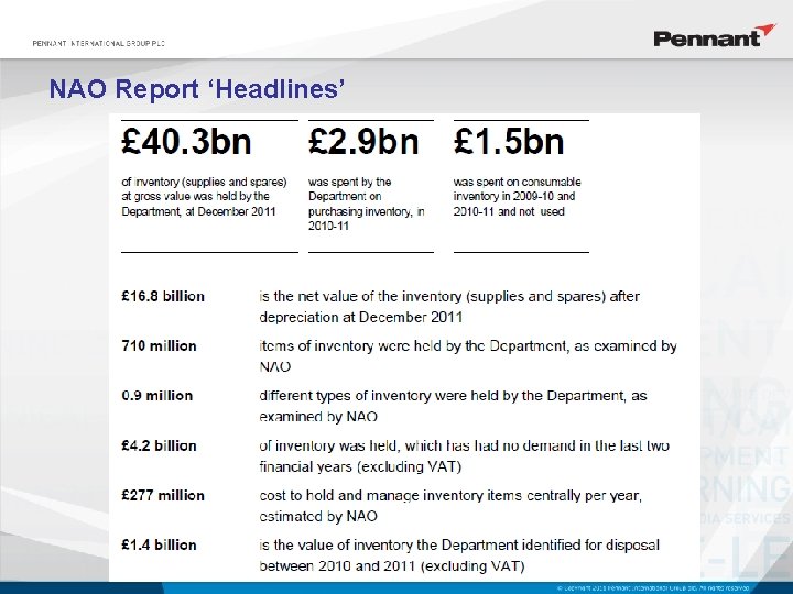 NAO Report ‘Headlines’ 
