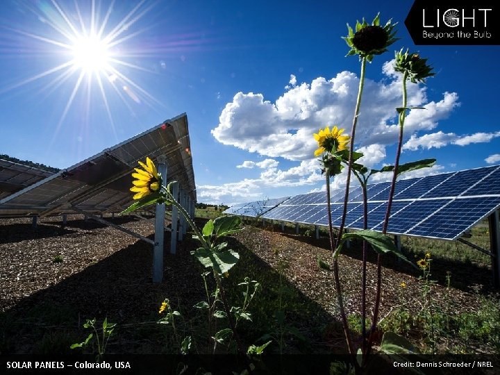 SOLAR PANELS – Colorado, USA Credit: Dennis Schroeder / NREL 