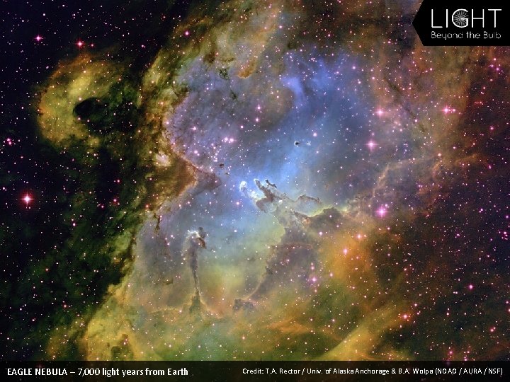 EAGLE NEBULA – 7, 000 light years from Earth Credit: T. A. Rector /