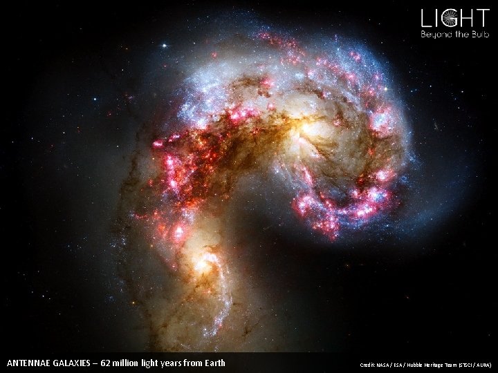 ANTENNAE GALAXIES – 62 million light years from Earth Credit: NASA / ESA /