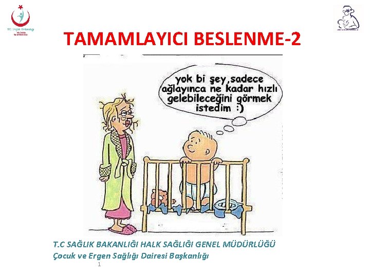 TAMAMLAYICI BESLENME-2 T. C SAĞLIK BAKANLIĞI HALK SAĞLIĞI GENEL MÜDÜRLÜĞÜ Çocuk ve Ergen Sağlığı