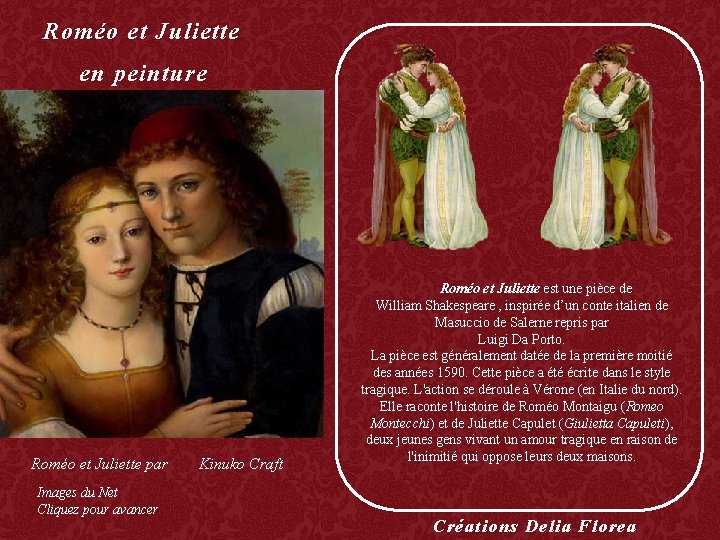 Roméo et Juliette en peinture Roméo et Juliette par Images du Net Cliquez pour