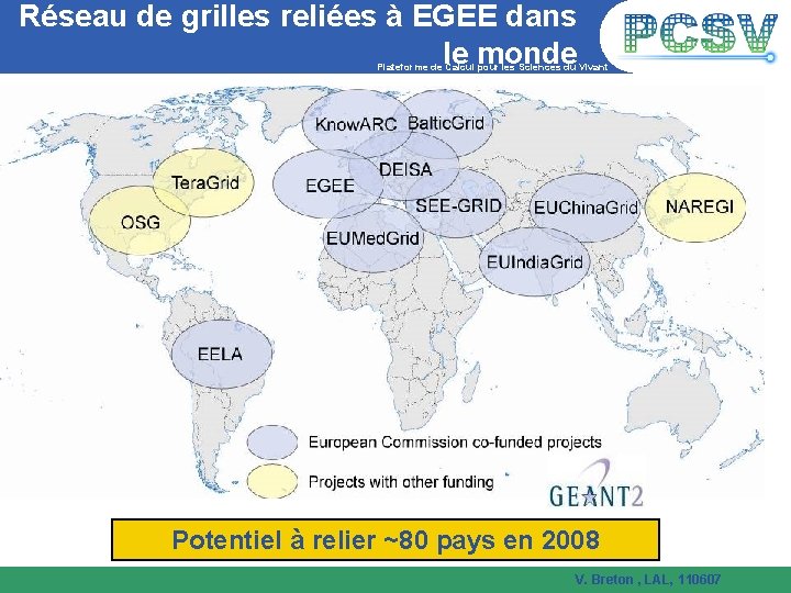 Réseau de grilles reliées à EGEE dans le monde Plateforme de Calcul pour les