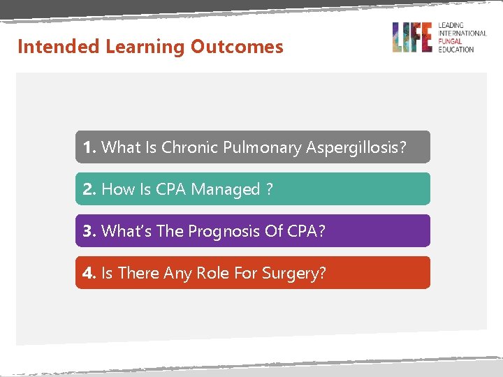 Intended Learning Outcomes 1. What Is Chronic Pulmonary Aspergillosis? 2. How Is CPA Managed