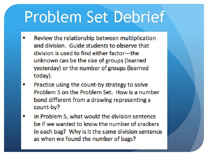 Problem Set Debrief 