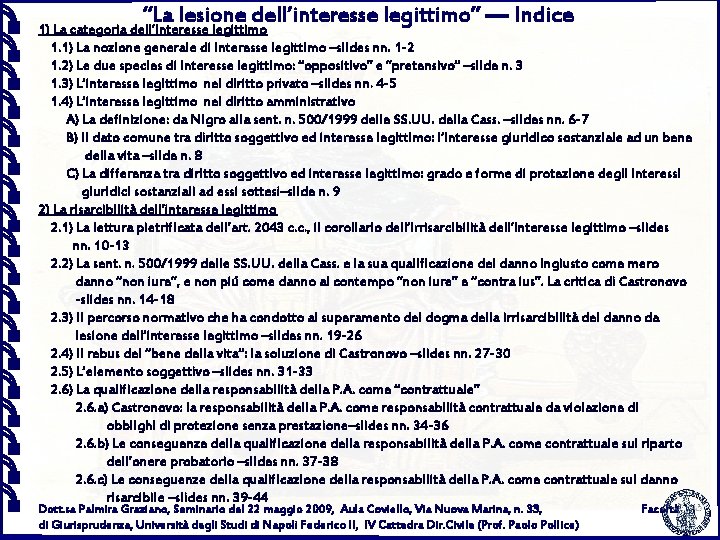 La Lesione Dellinteresse Legittimo Dott Sa Palmira Graziano