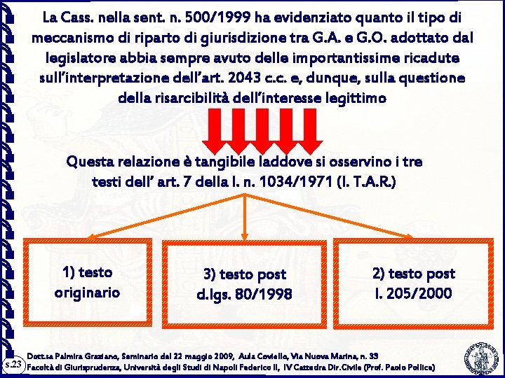 La Cass. nella sent. n. 500/1999 ha evidenziato quanto il tipo di meccanismo di