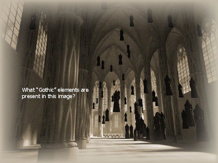 What “Gothic” elements are present in this image? 