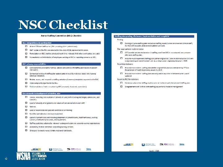 NSC Checklist 12 