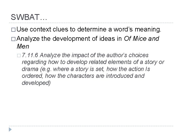 English III Unit 3 Day 6 OMM quiz