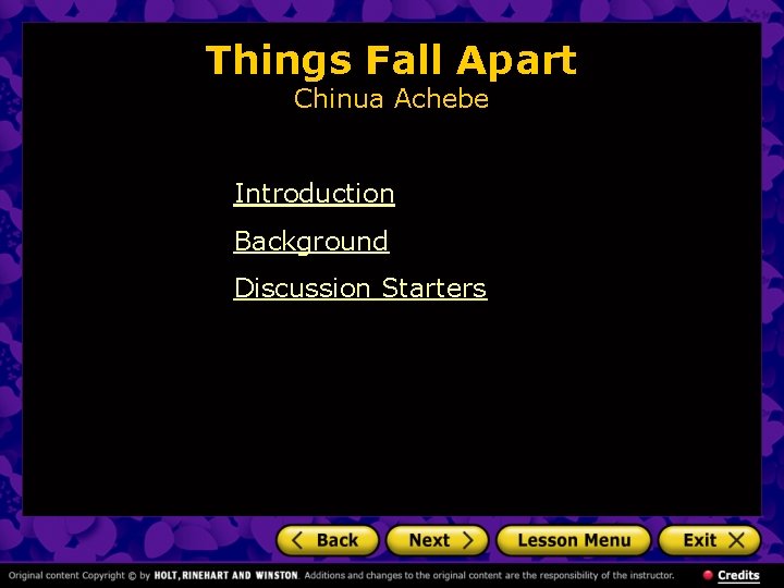 Things Fall Apart Chinua Achebe Introduction Background Discussion Starters 