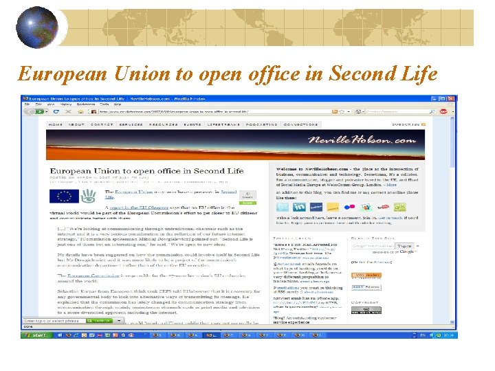 European Union to open office in Second Life 