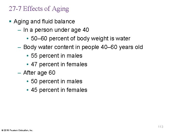 27 -7 Effects of Aging § Aging and fluid balance – In a person