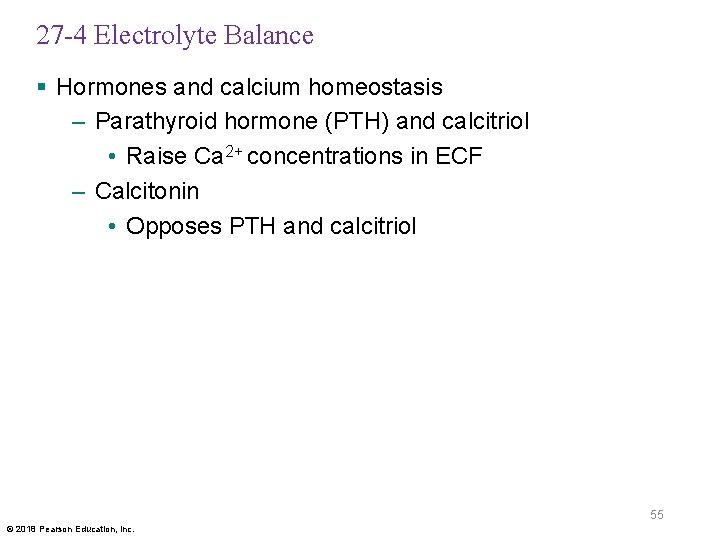 27 -4 Electrolyte Balance § Hormones and calcium homeostasis – Parathyroid hormone (PTH) and