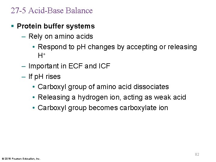 27 -5 Acid-Base Balance § Protein buffer systems – Rely on amino acids •