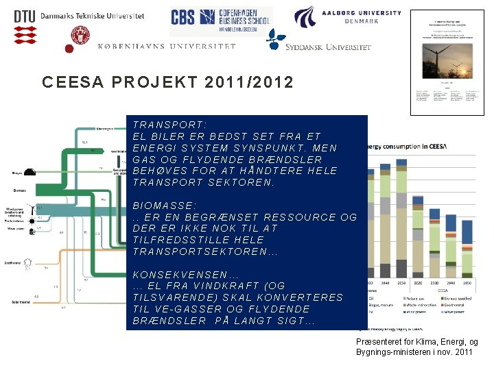 CEESA PROJEKT 2011/2012 TRANSPORT: EL BILER ER BEDST SET FRA ET ENERGI SYSTEM SYNSPUNKT.