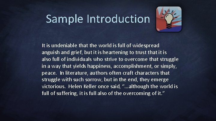 Sample Introduction It is undeniable that the world is full of widespread anguish and