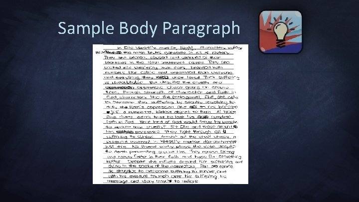 Sample Body Paragraph 