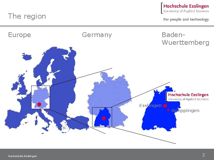 The region Europe Germany Baden. Wuerttemberg Esslingen Goeppingen Hochschule Esslingen 2 