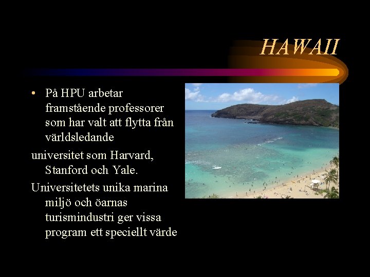 HAWAII • På HPU arbetar framstående professorer som har valt att flytta från världsledande