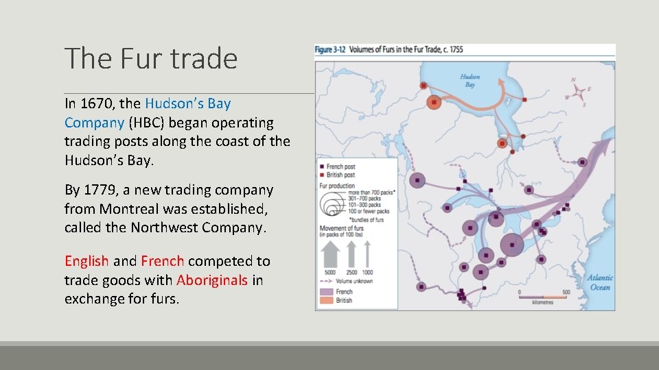 The Fur trade In 1670, the Hudson’s Bay Company (HBC) began operating trading posts