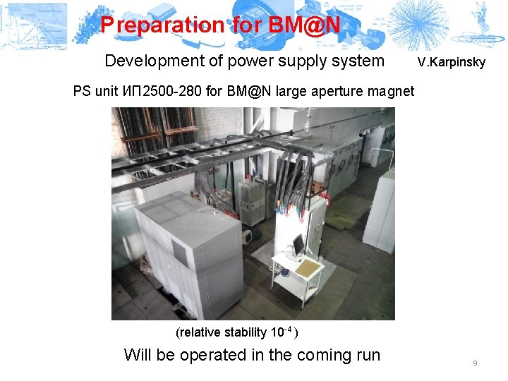 Preparation for BM@N Development of power supply system V. Karpinsky PS unit ИП 2500