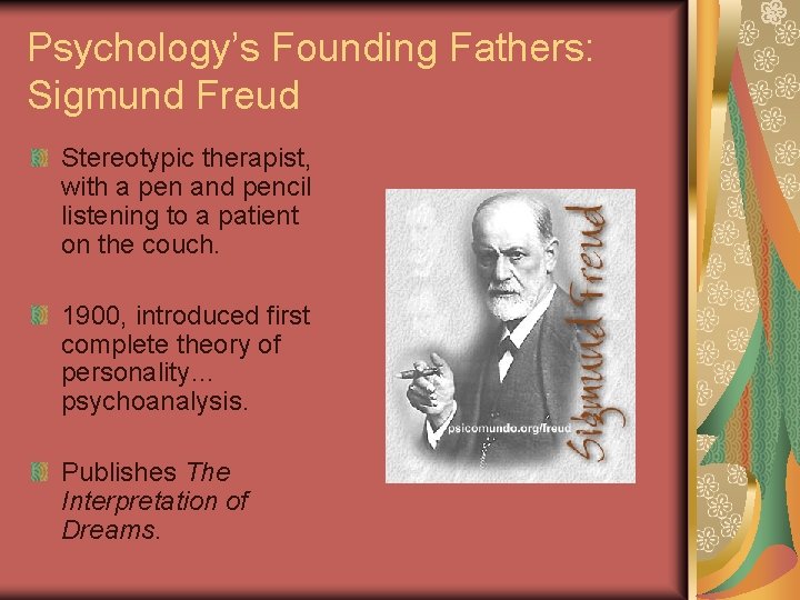 Psychology’s Founding Fathers: Sigmund Freud Stereotypic therapist, with a pen and pencil listening to