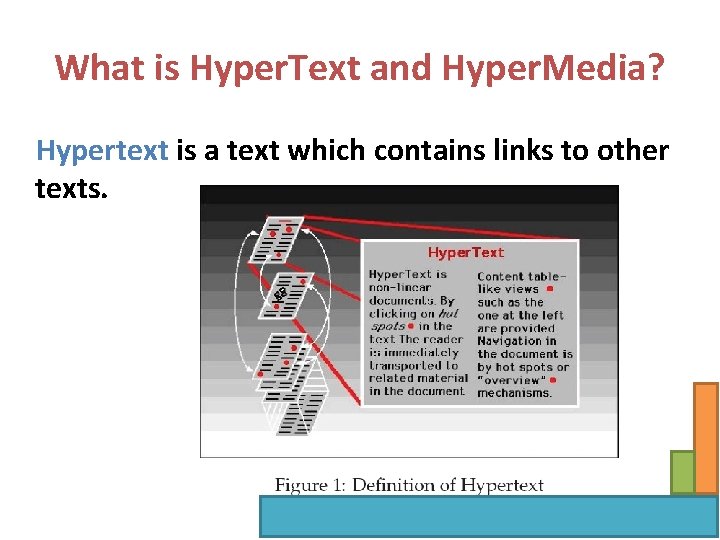 What is Hyper. Text and Hyper. Media? Hypertext is a text which contains links