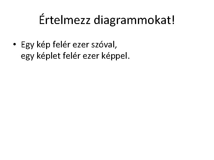 Értelmezz diagrammokat! • Egy kép felér ezer szóval, egy képlet felér ezer képpel. 