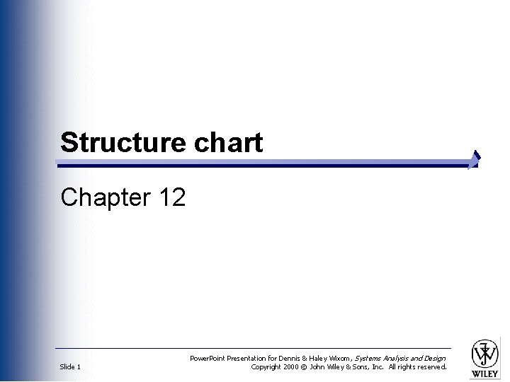 12 Chapter Structure Structure chart Chapter 12 Slide 1 Power Point