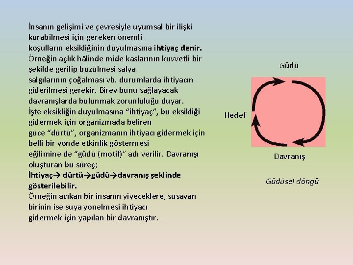 İnsanın gelişimi ve çevresiyle uyumsal bir ilişki kurabilmesi için gereken önemli koşulların eksikliğinin duyulmasına