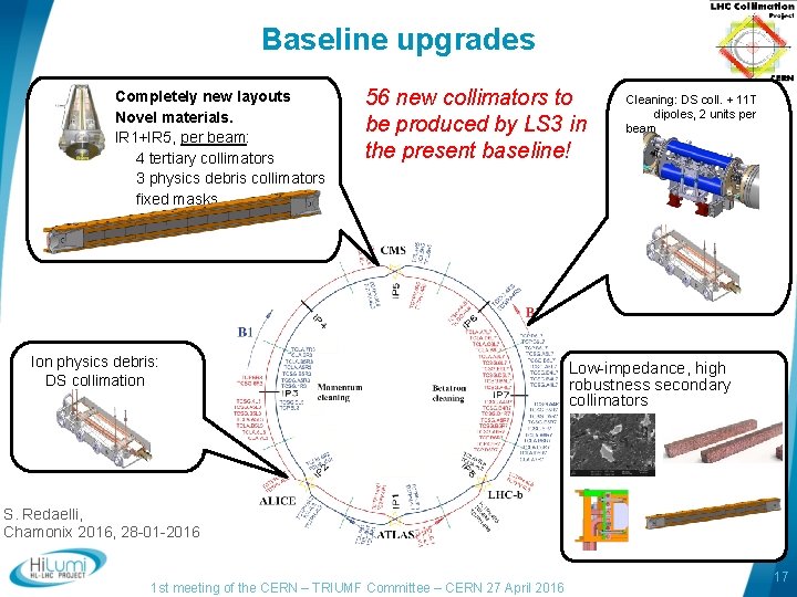 Baseline upgrades Completely new layouts Novel materials. IR 1+IR 5, per beam: 4 tertiary Baseline upgrades Completely new layouts Novel materials. IR 1+IR 5, per beam: 4 tertiary