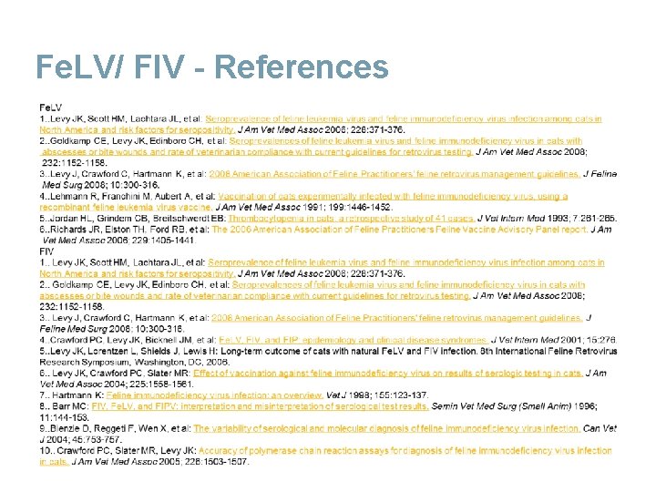 Fe. LV/ FIV - References 