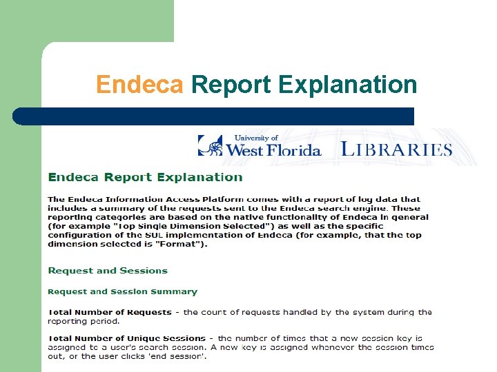 Endeca Report Explanation 