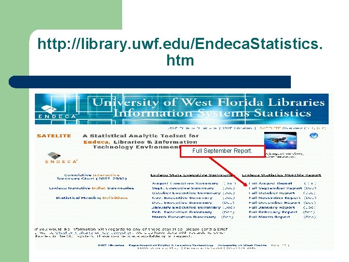 http: //library. uwf. edu/Endeca. Statistics. htm Full September Report. 