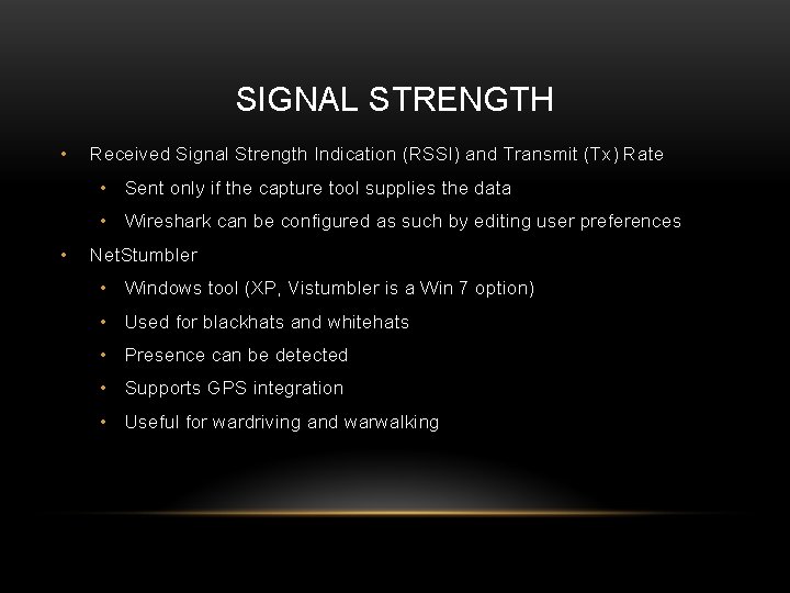 SIGNAL STRENGTH • Received Signal Strength Indication (RSSI) and Transmit (Tx) Rate • Sent SIGNAL STRENGTH • Received Signal Strength Indication (RSSI) and Transmit (Tx) Rate • Sent