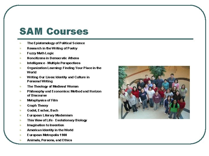 SAM Courses l The Epistemology of Political Science l Research in the Writing of