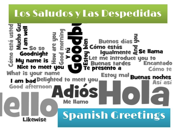 Los Saludos y Las Despedidas Spanish Greetings 