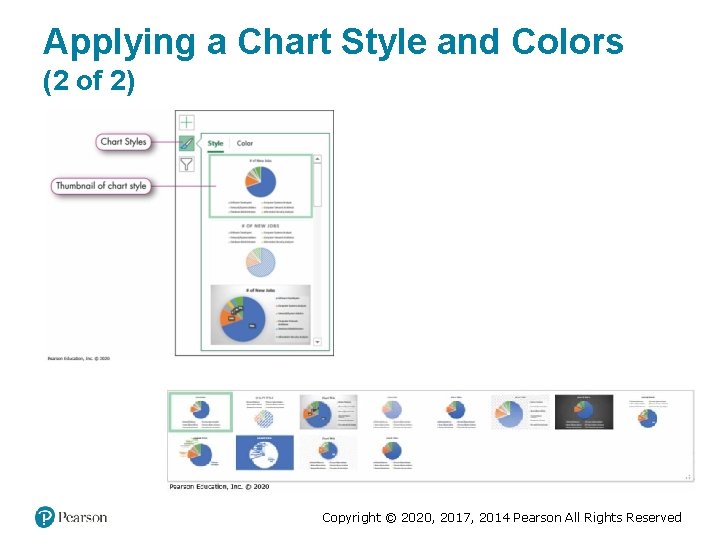 Applying a Chart Style and Colors (2 of 2) Copyright © 2020, 2017, 2014 Applying a Chart Style and Colors (2 of 2) Copyright © 2020, 2017, 2014