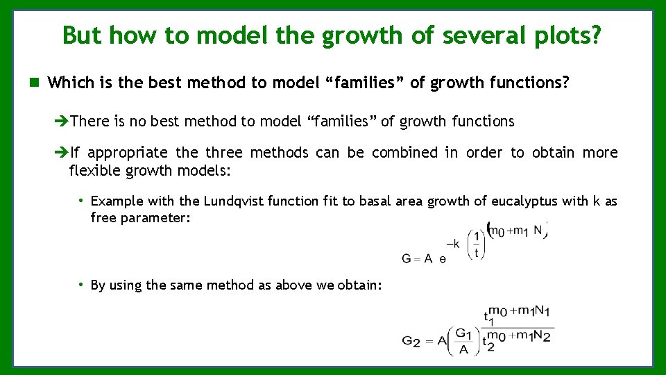 But how to model the growth of several plots? Which is the best method But how to model the growth of several plots? Which is the best method