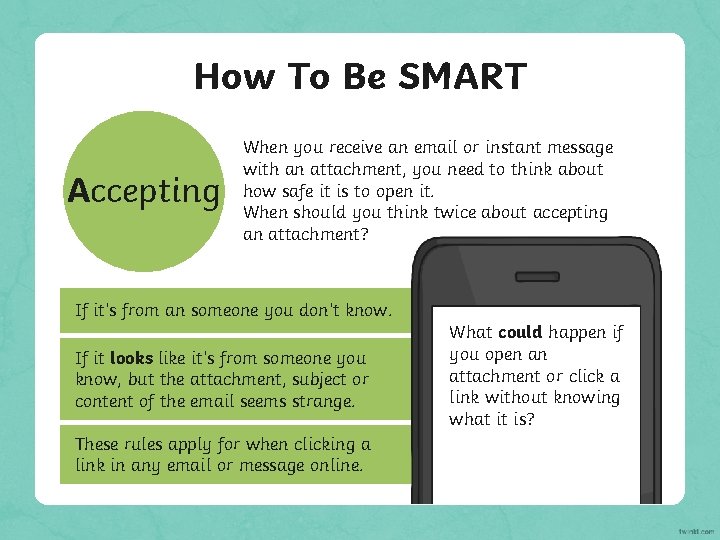 How To Be SMART Accepting When you receive an email or instant message with