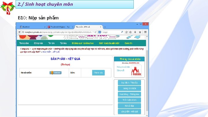 2. / Sinh hoạt chuyên môn B 10: Nộp sản phẩm 