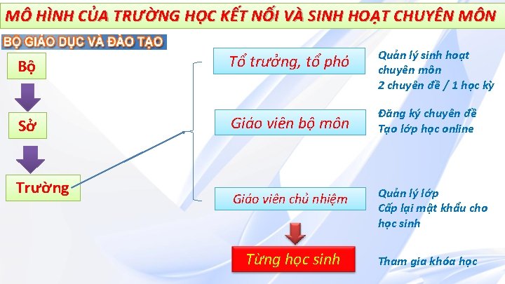 MÔ HÌNH CỦA TRƯỜNG HỌC KẾT NỐI VÀ SINH HOẠT CHUYÊN MÔN Bộ Sở