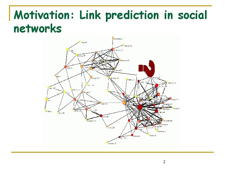 Motivation: Link prediction in social networks 2 Motivation: Link prediction in social networks 2